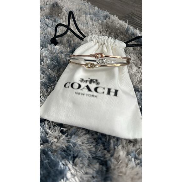 NEW Coach SET 3 Signature Bangles/BRACELETS- GOLD, SILVER, ROSE GOLD - Picture 3 of 5